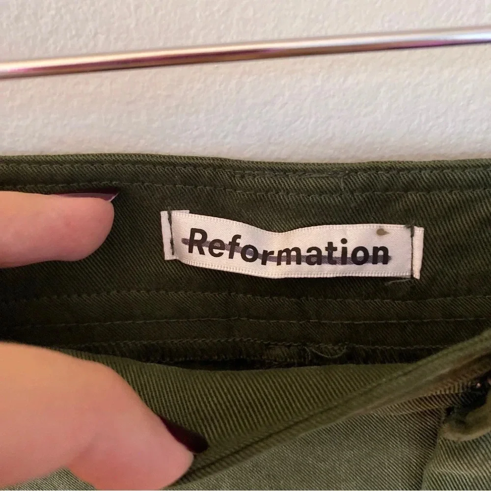 Reformation Jackson Cargo Pant Fern Green Size 10 NWOT - Picture 6 of 7